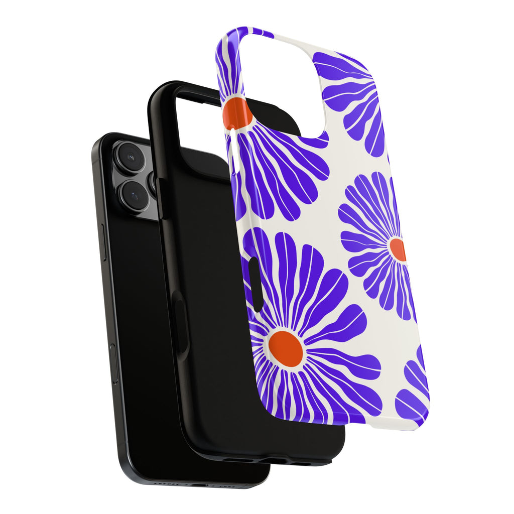 Purple Daisy Tough Phone Case — Bold Floral Protective Cover