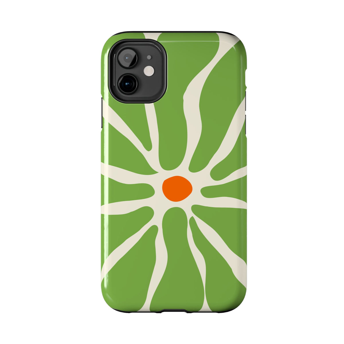 Green Daisy Tough Phone Case — Floral Protective Phone Cover