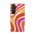 Retro Wave Tough Phone Case – Bright Abstract Orange, Pink & Yellow Protection