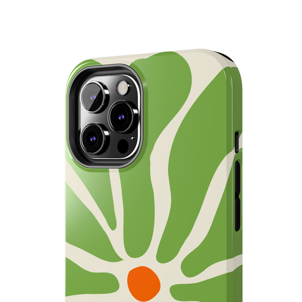 Green Daisy Tough Phone Case — Floral Protective Phone Cover