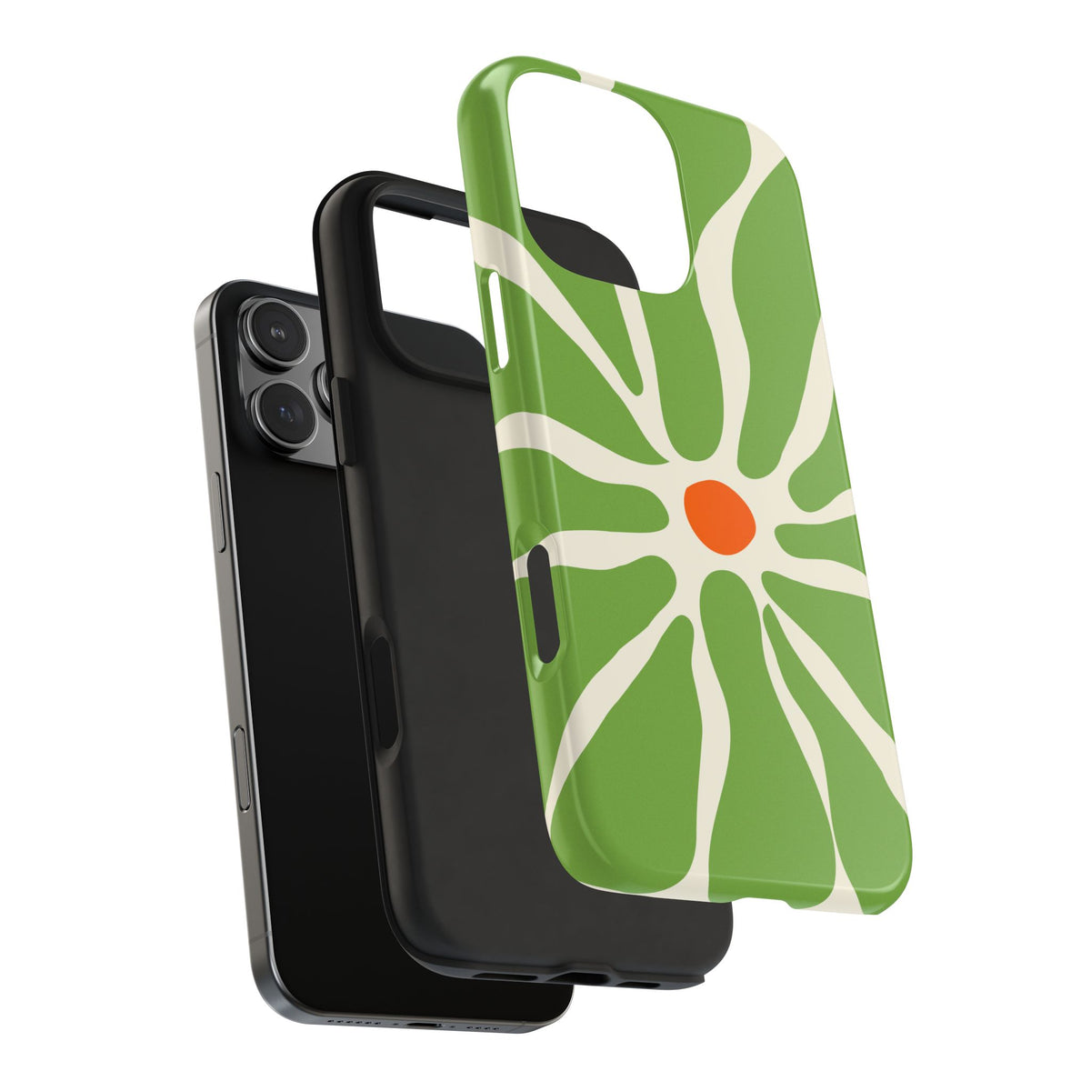 Green Daisy Tough Phone Case — Floral Protective Phone Cover