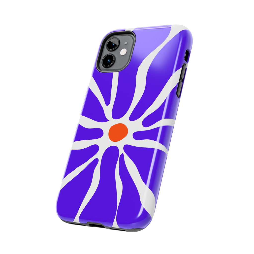 Bold Purple Daisy Tough Phone Case — Protective Floral iPhone Cover