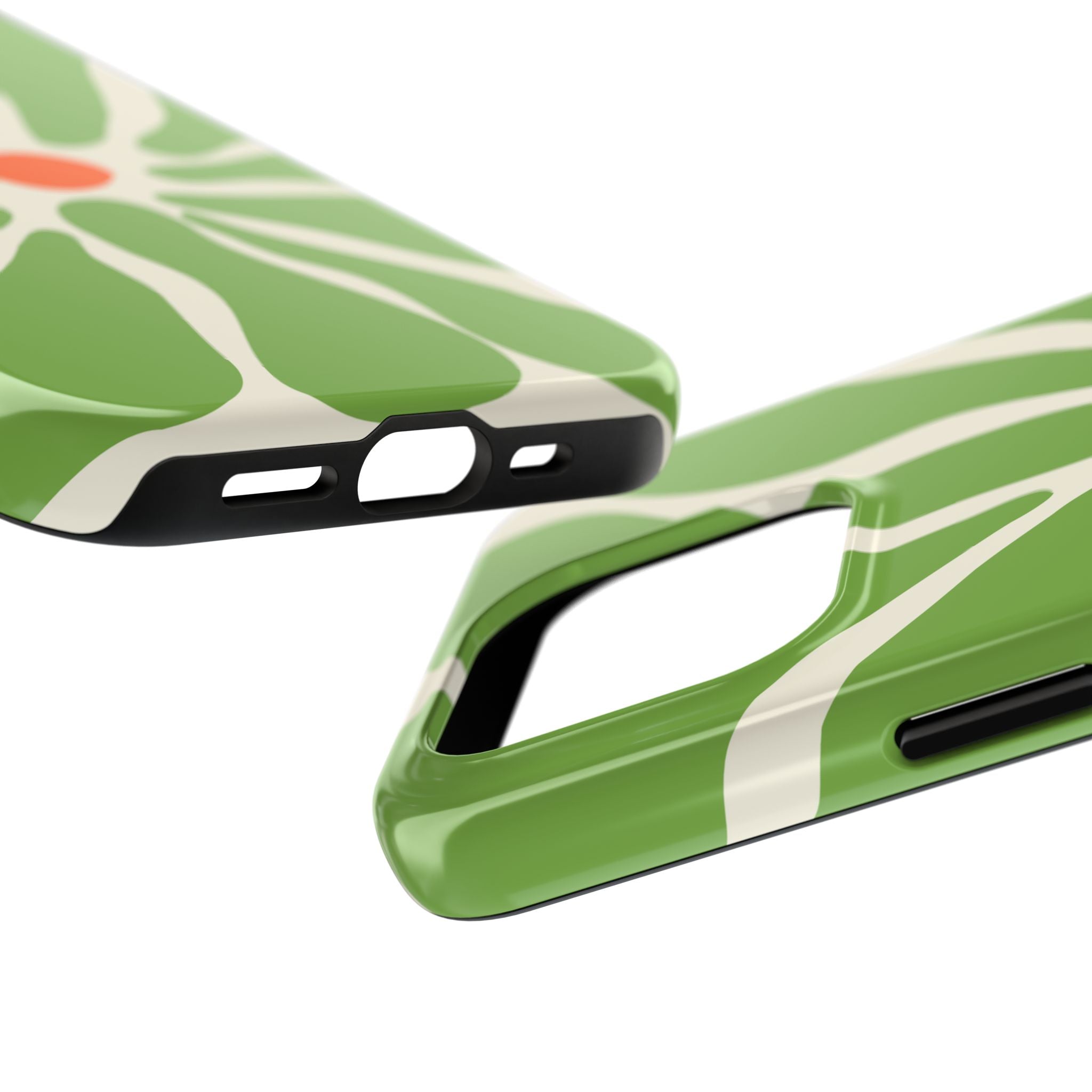 Green Daisy Tough Phone Case — Floral Protective Phone Cover