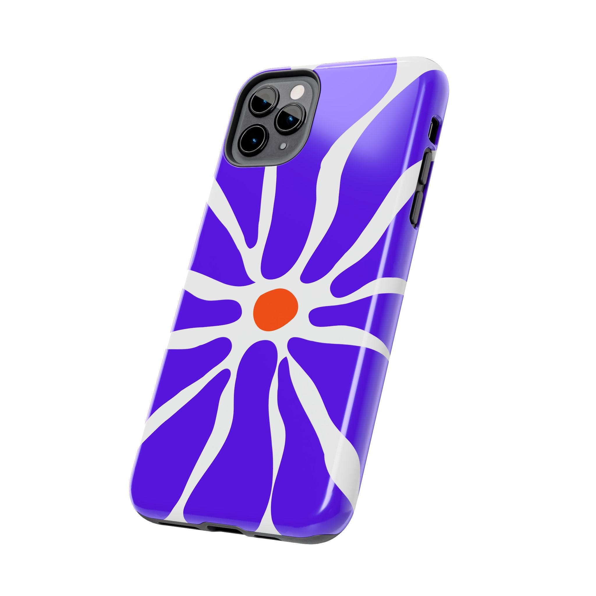Bold Purple Daisy Tough Phone Case — Protective Floral iPhone Cover