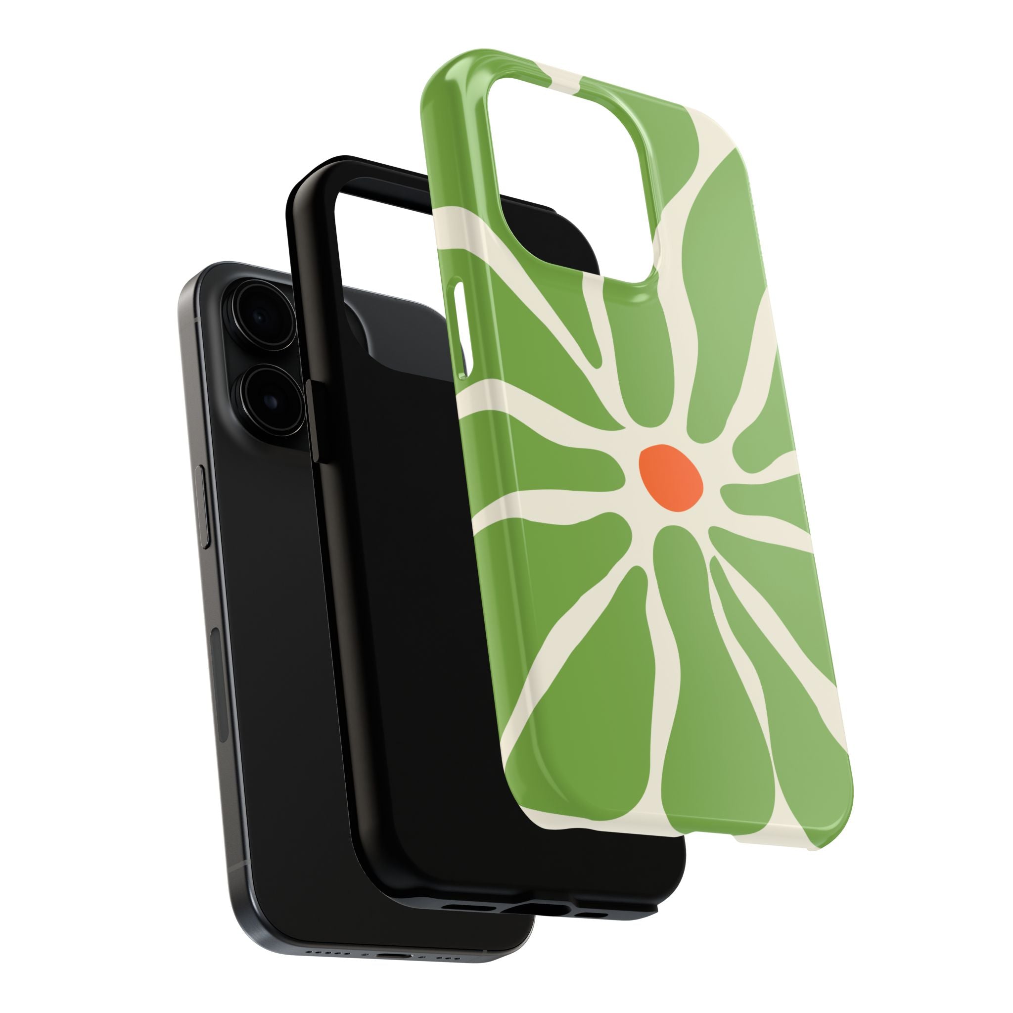 Green Daisy Tough Phone Case — Floral Protective Phone Cover