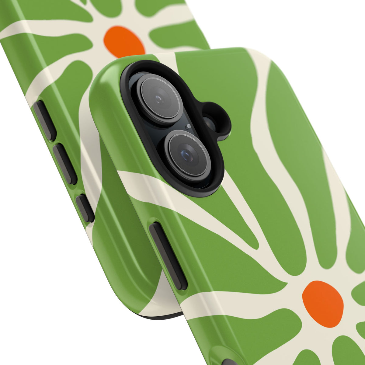 Green Daisy Tough Phone Case — Floral Protective Phone Cover
