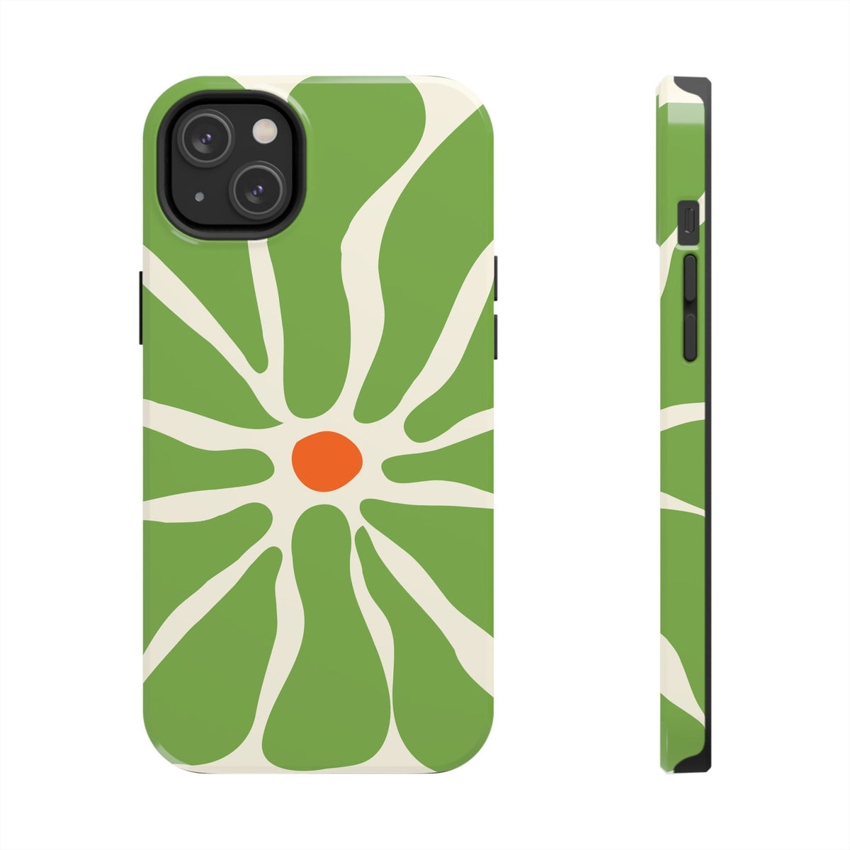 Green Daisy Tough Phone Case — Floral Protective Phone Cover