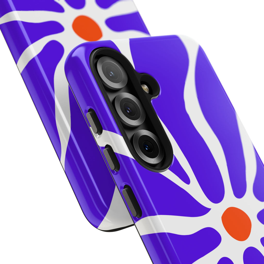 Bold Purple Daisy Tough Phone Case — Protective Floral iPhone Cover