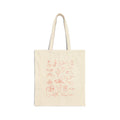 Vintage Botanical Canvas Tote Bag — Soft Pink Flora Illustrations