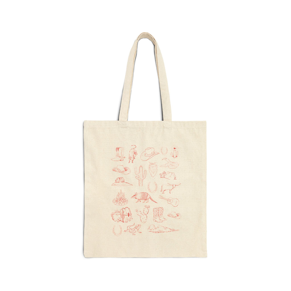Vintage Botanical Canvas Tote Bag — Soft Pink Flora Illustrations
