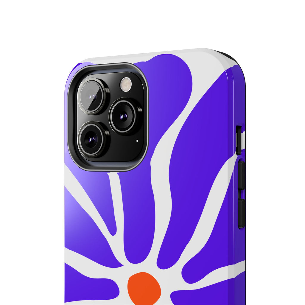 Bold Purple Daisy Tough Phone Case — Protective Floral iPhone Cover