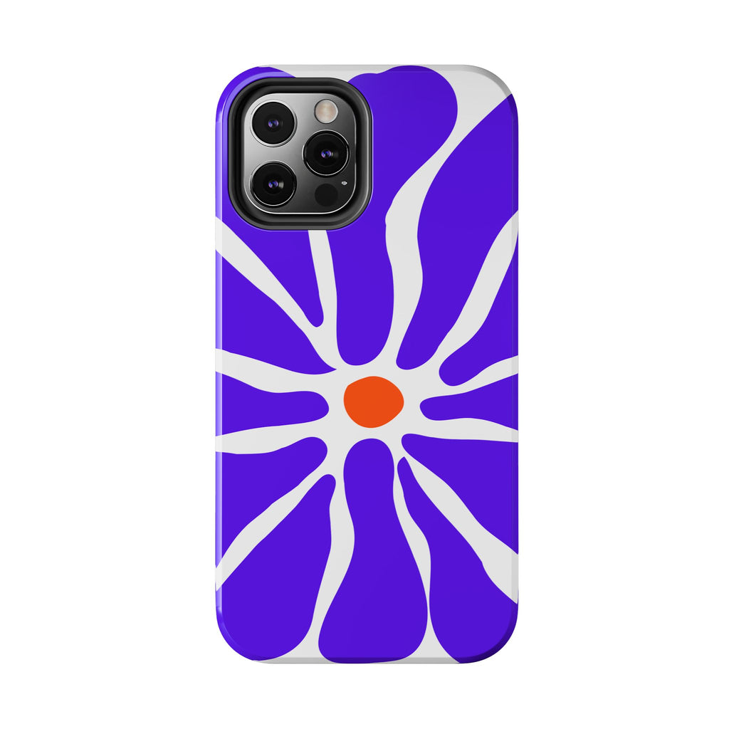 Bold Purple Daisy Tough Phone Case — Protective Floral iPhone Cover