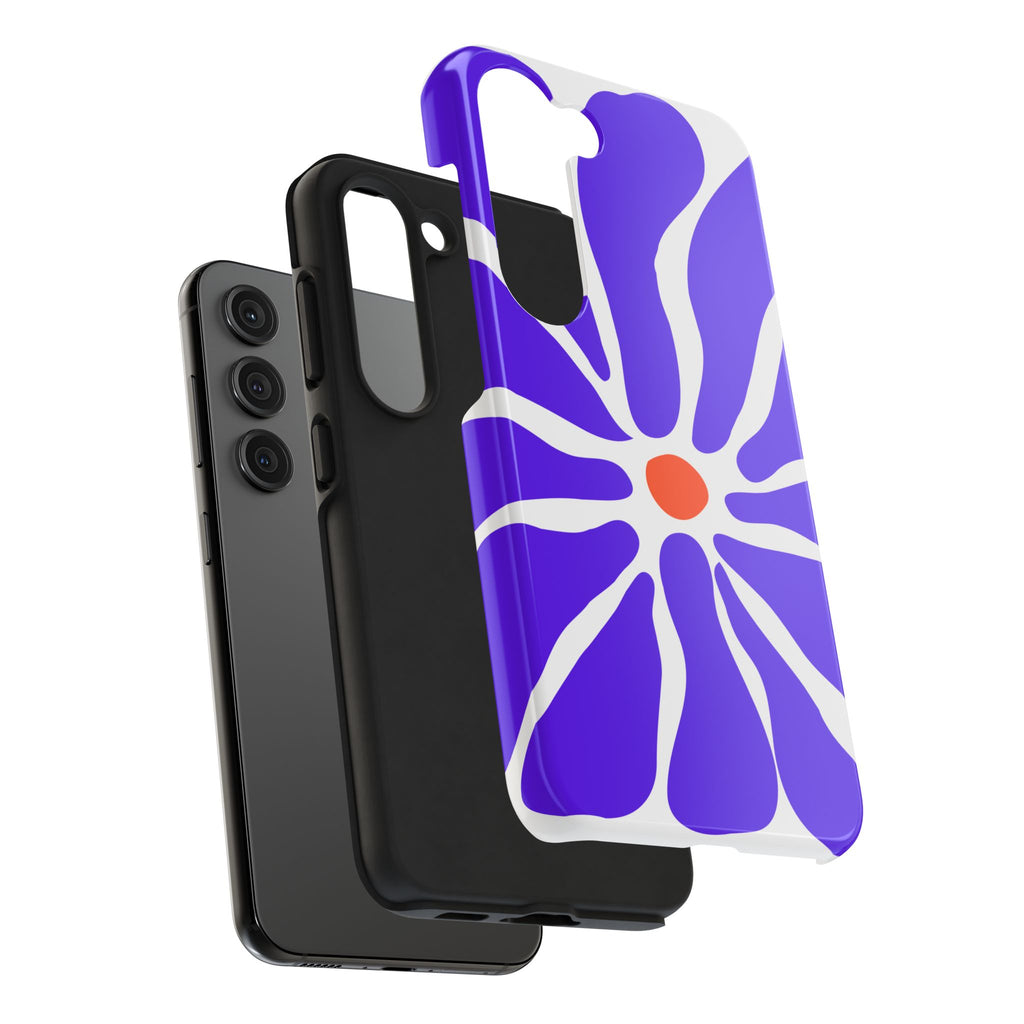 Bold Purple Daisy Tough Phone Case — Protective Floral iPhone Cover