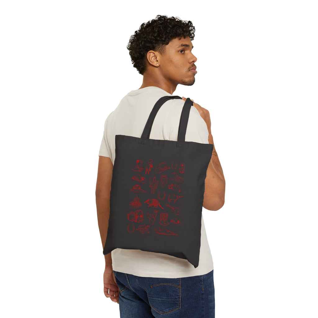 Vintage Botanical Canvas Tote Bag — Soft Pink Flora Illustrations