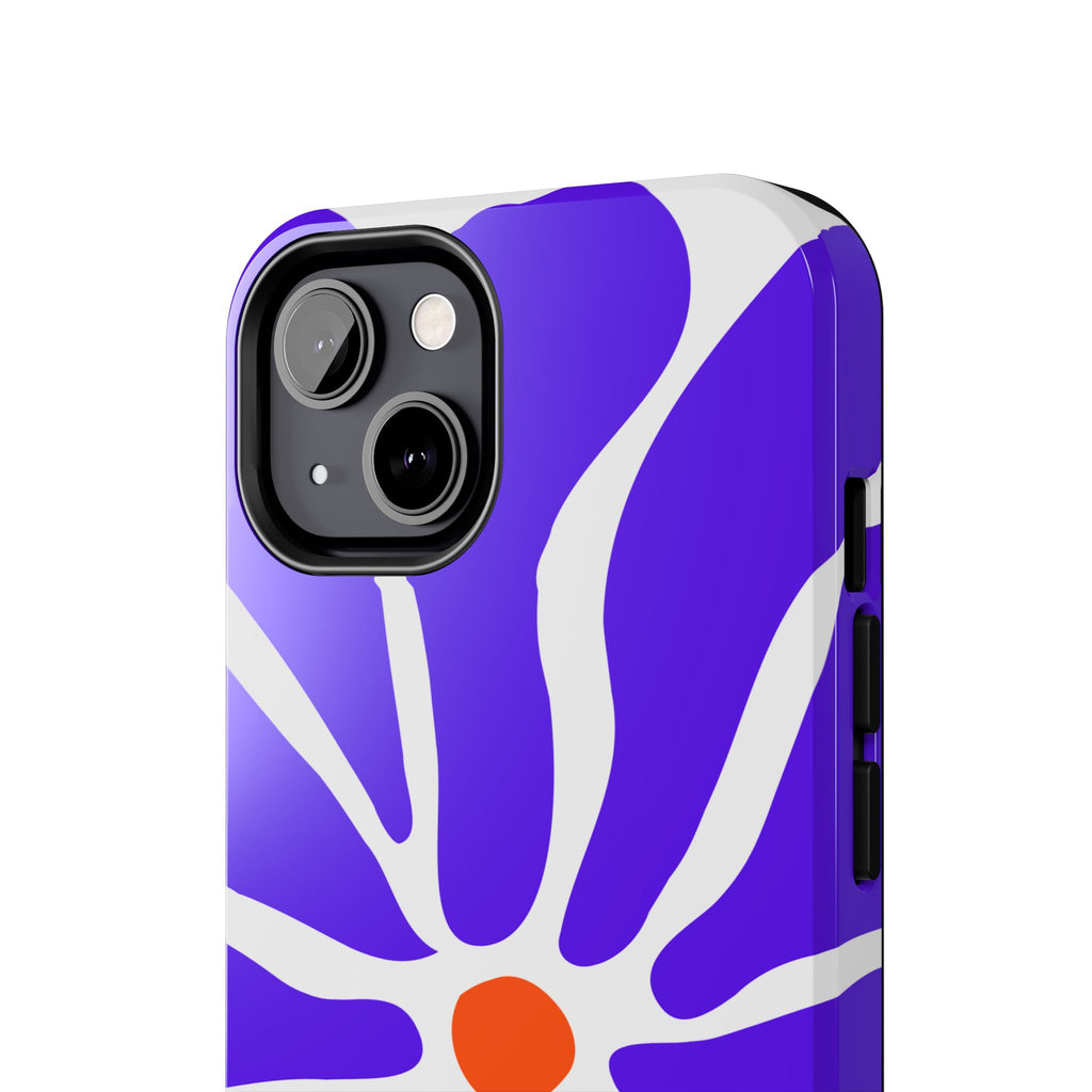 Bold Purple Daisy Tough Phone Case — Protective Floral iPhone Cover